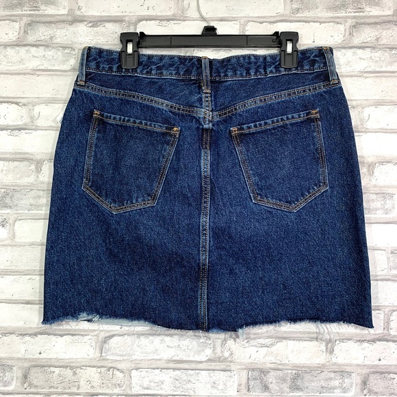 Old Navy Women's Blue High-Waisted Button-Fly Cut-Off Distressed Jean Skirt NWT - Picture 11 of 14